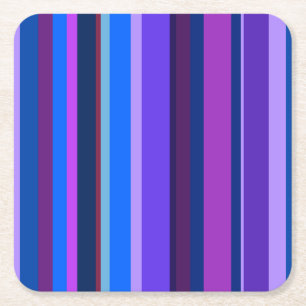 Dessous De Verre Carré Bleu et violet bandes verticales