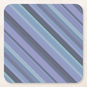 Dessous De Verre Carré Bleu-gris bandes diagonales