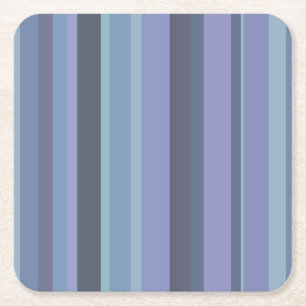 Dessous De Verre Carré Bleu-gris, bandes horizontales