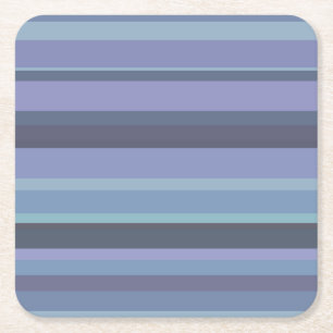 Dessous De Verre Carré Bleu-gris, bandes horizontales