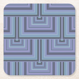 Dessous De Verre Carré Bleu gris rayures carré motif