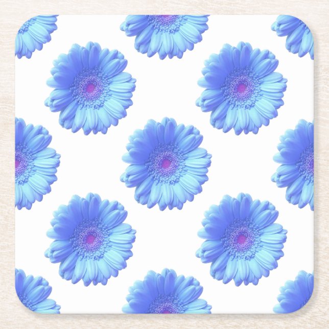 Dessous De Verre Carré Bleu marguerite (Devant)