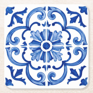 Dessous De Verre Carré Bleu Méditerranée