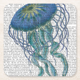 Dessous De Verre Carré Bleu méduse