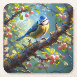 Dessous De Verre Carré Bleu Tit 1