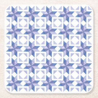 Dessous De Verre Carré Bloc de patchwork bleu
