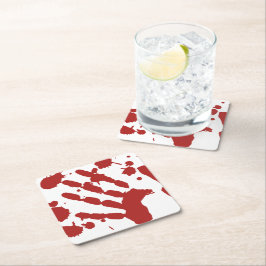 Dessous De Verre Carré Bloody Halloween Imprimer le sang Spatter