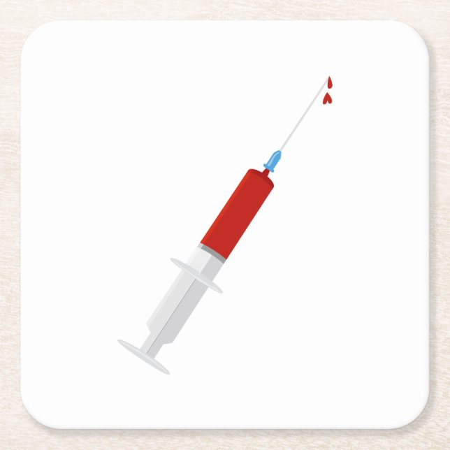 Dessous De Verre Carré Bloody Syringe (Devant)