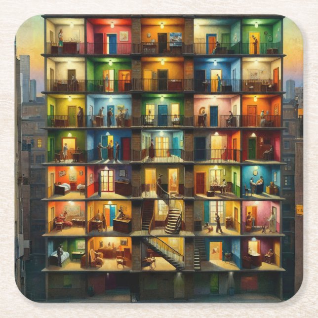 Dessous De Verre Carré Bloque (Devant)