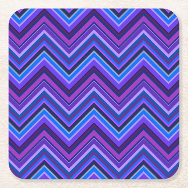 Dessous De Verre Carré Blue and purple zigzag (Devant)