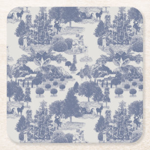 Dessous De Verre Carré Blue Christmas Winter Wonderland