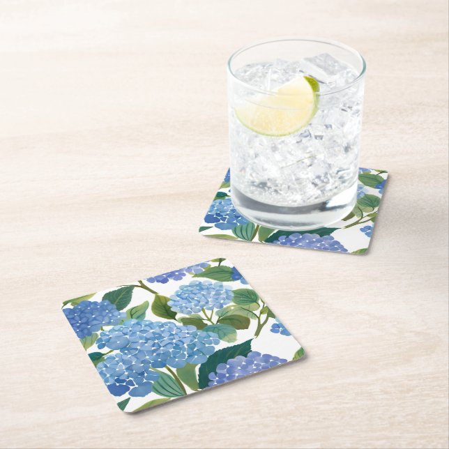 Dessous De Verre Carré Blue Hydrangeas | Beautiful Floral Bush (En situation)