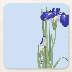 Dessous De Verre Carré Blue Irises par Ohara Koson