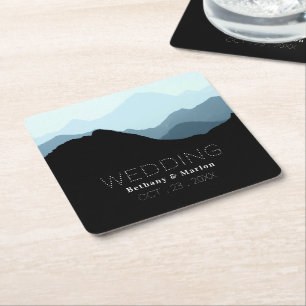 Dessous De Verre Carré Blue Mountain Range, Mariage rustique