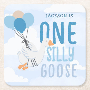 Dessous De Verre Carré Blue One Silly Goose 1er anniversaire