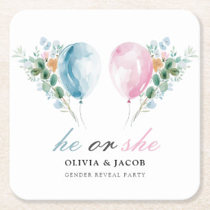 Dessous De Verre Carré Blue Rose Ballons Sexe Revevela Party