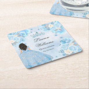 Dessous De Verre Carré Blue Winter Wonderland Quinceanera Party