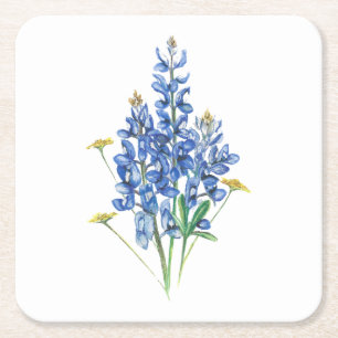 Dessous De Verre Carré Bluebonnets et Fleurs sauvages
