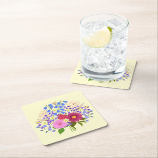 Dessous De Verre Carré Blumenstrauss Pale Yellow