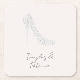 Dessous De Verre Carré Blush Diamond High Heel Chaussure Mariage