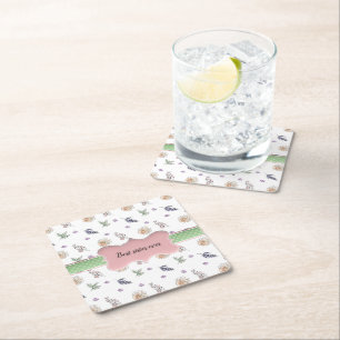 Dessous De Verre Carré Bohème Chic Rose Floral Soeur Boho Gif
