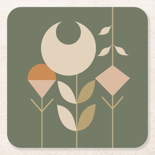 Dessous De Verre Carré Boho Abstrait Lily (Devant)