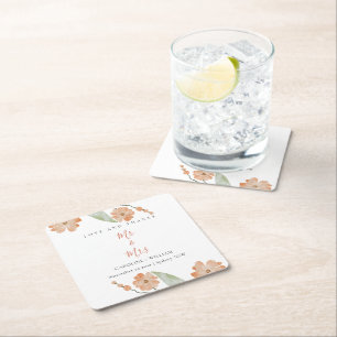 Dessous De Verre Carré Boho Floral Mariage