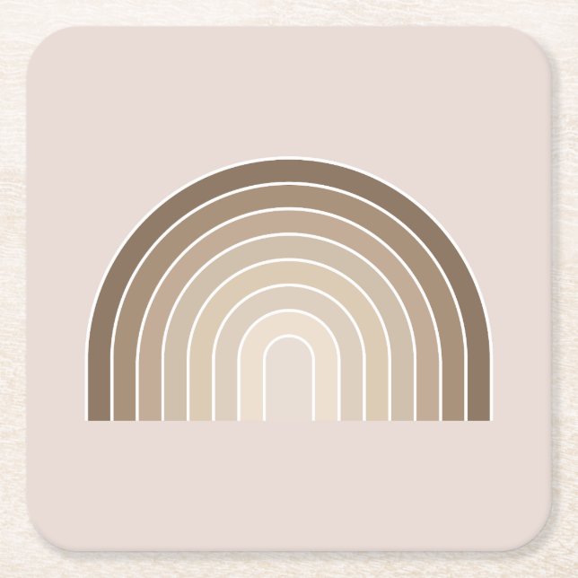 Dessous De Verre Carré Boho Rainbow Olive Earth Tons (Devant)