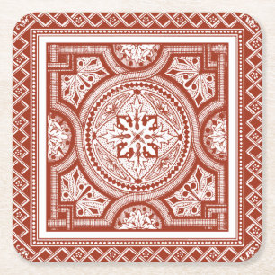 Dessous De Verre Carré Bois de graveur IV de cinabre