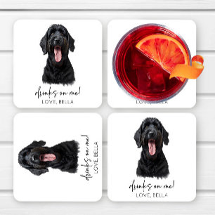 Dessous De Verre Carré Bois Sur Moi ! Mariage de chien de Terrier russe n