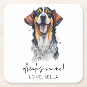 Dessous De Verre Carré Bois Sur Moi ! Mariage de chien Sarabi