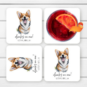 Dessous De Verre Carré Bois Sur Moi ! Pembroke Welsh Corgi Chien Mariage