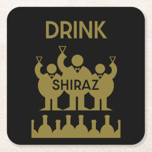 Dessous De Verre Carré Boissons de vins de Shiraz