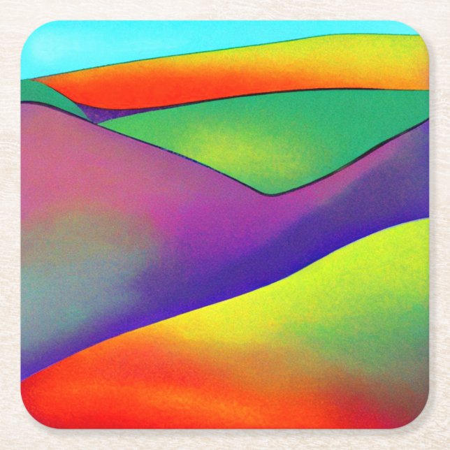 Dessous De Verre Carré Bold Rainbow Hills (Devant)