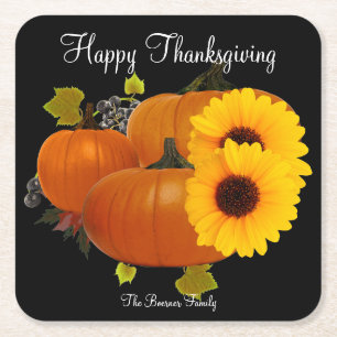 Dessous De Verre Carré Bon thanksgiving Carré Coaster pour boissons