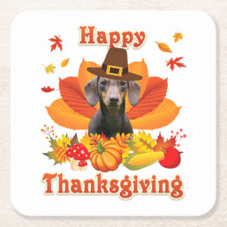Dessous De Verre Carré Bon thanksgiving Dachshund Propriétaire Chien Anim