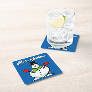Dessous De Verre Carré Bonhomme de neige Frosty Noël personnalisé