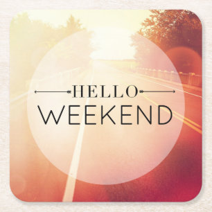 Dessous De Verre Carré Bonjour week-end 3
