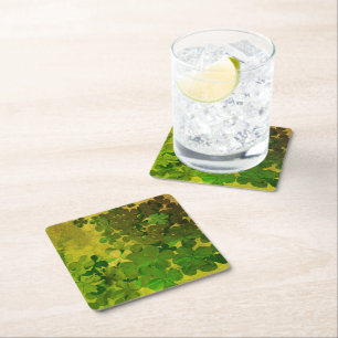 Dessous De Verre Carré Bonne Saint Patrick, shamrock irlandais