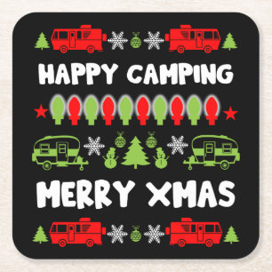 Dessous De Verre Carré Bonne saison de Noël caravane