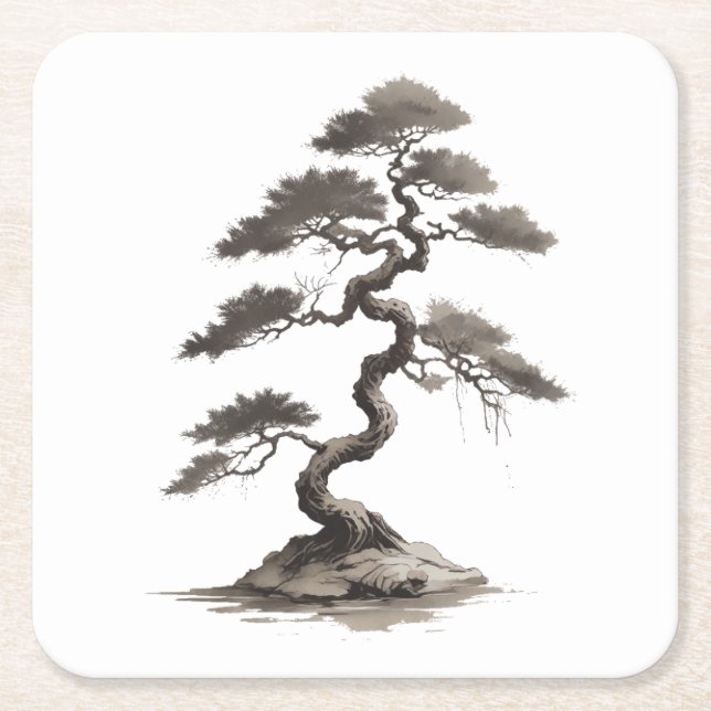 Dessous De Verre Carré Bonsai (Devant)