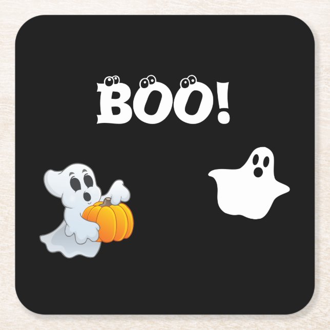 Dessous De Verre Carré Boo Halloween (Devant)