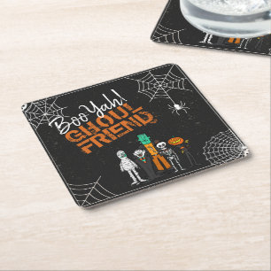 Dessous De Verre Carré Boo Yah Ghoul Ami Halloween ID684