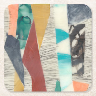 Dessous De Verre Carré Bordure couleur II