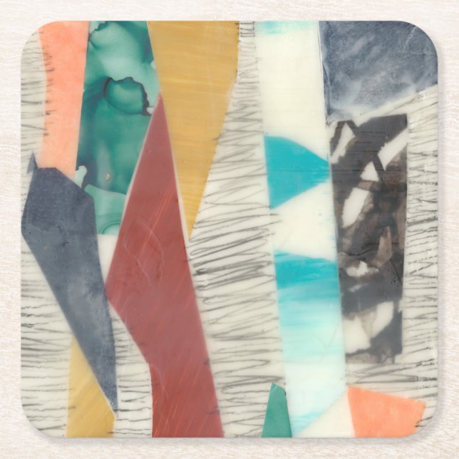 Dessous De Verre Carré Bordure couleur II (Devant)