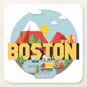 Dessous De Verre Carré Boston comme destination