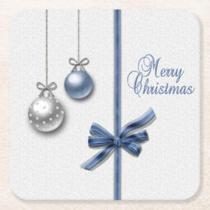 Dessous De Verre Carré Boules élégantes brillantes de Noël