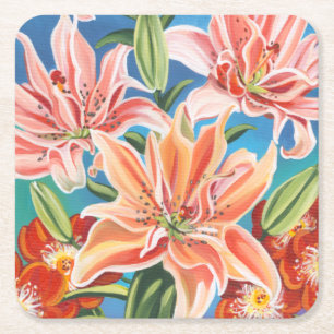 Dessous De Verre Carré Bouquet à la frontière II