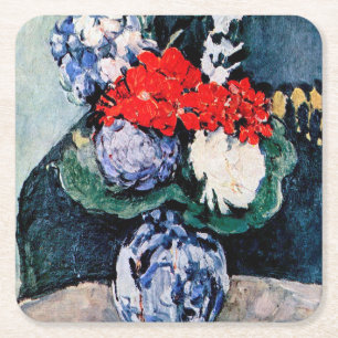 Dessous De Verre Carré Bouquet avec Little Delft, Paul Cezanne