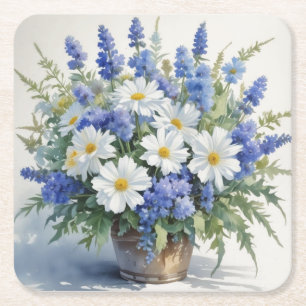Dessous De Verre Carré Bouquet de fleurs aquarelle élégante